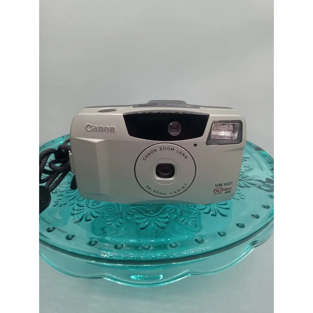 Canon Sure Shot 60 Zoom Date 35mm Point & Shoot Film Camera Tested Working Read
